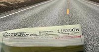 image of traffic ticket on road