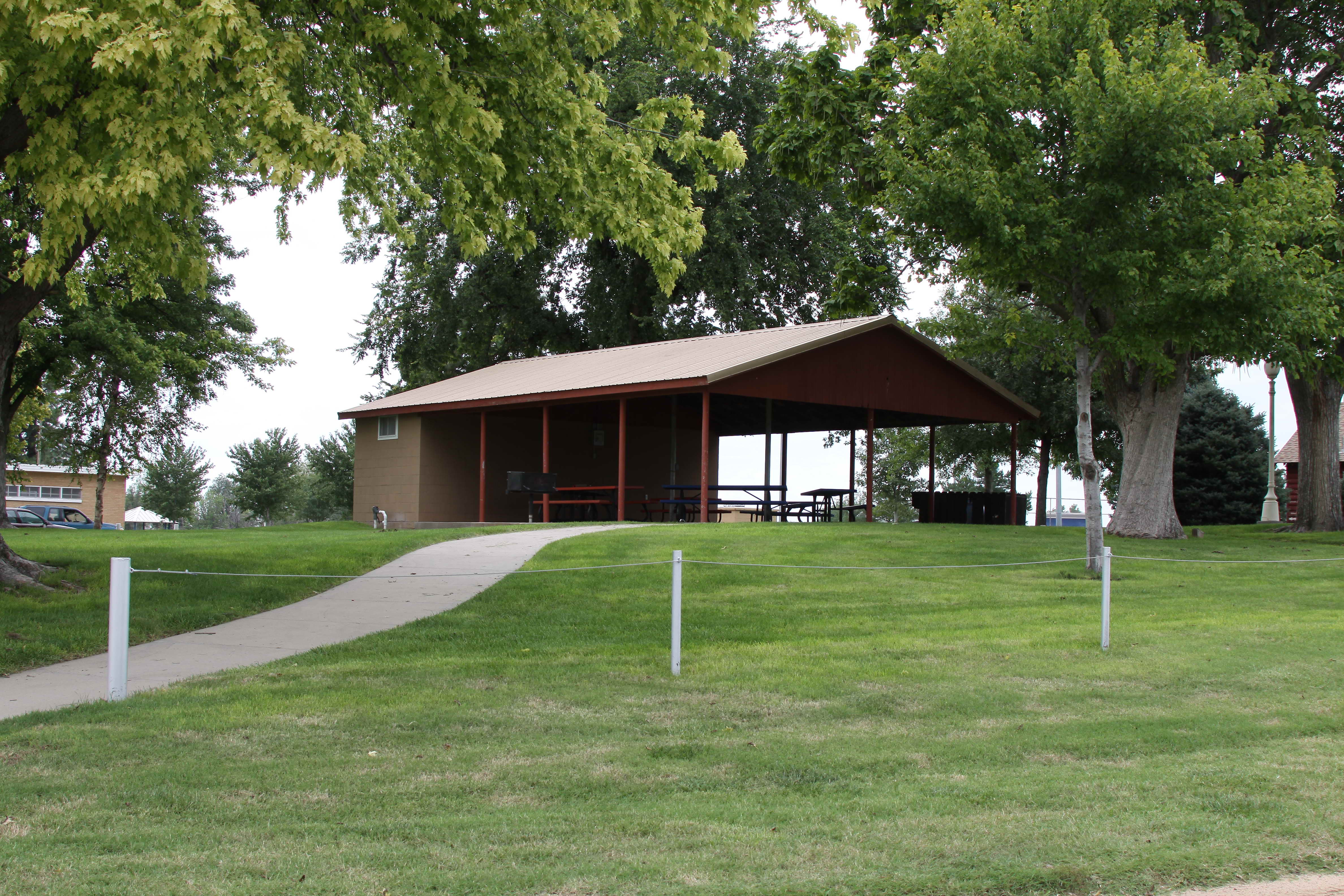 Shelterhouse and restrooms